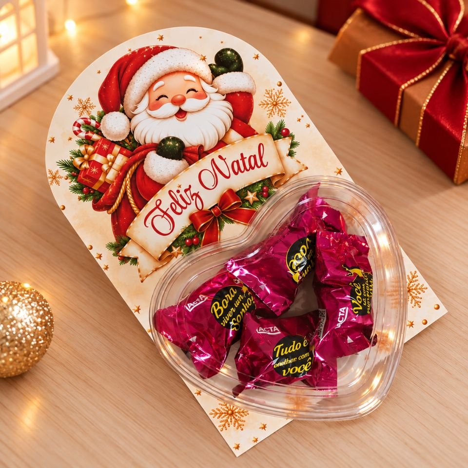 10 Cartões Gigante Sem Coração de Acetato Natal - Pegue e Monte - Imagem 6