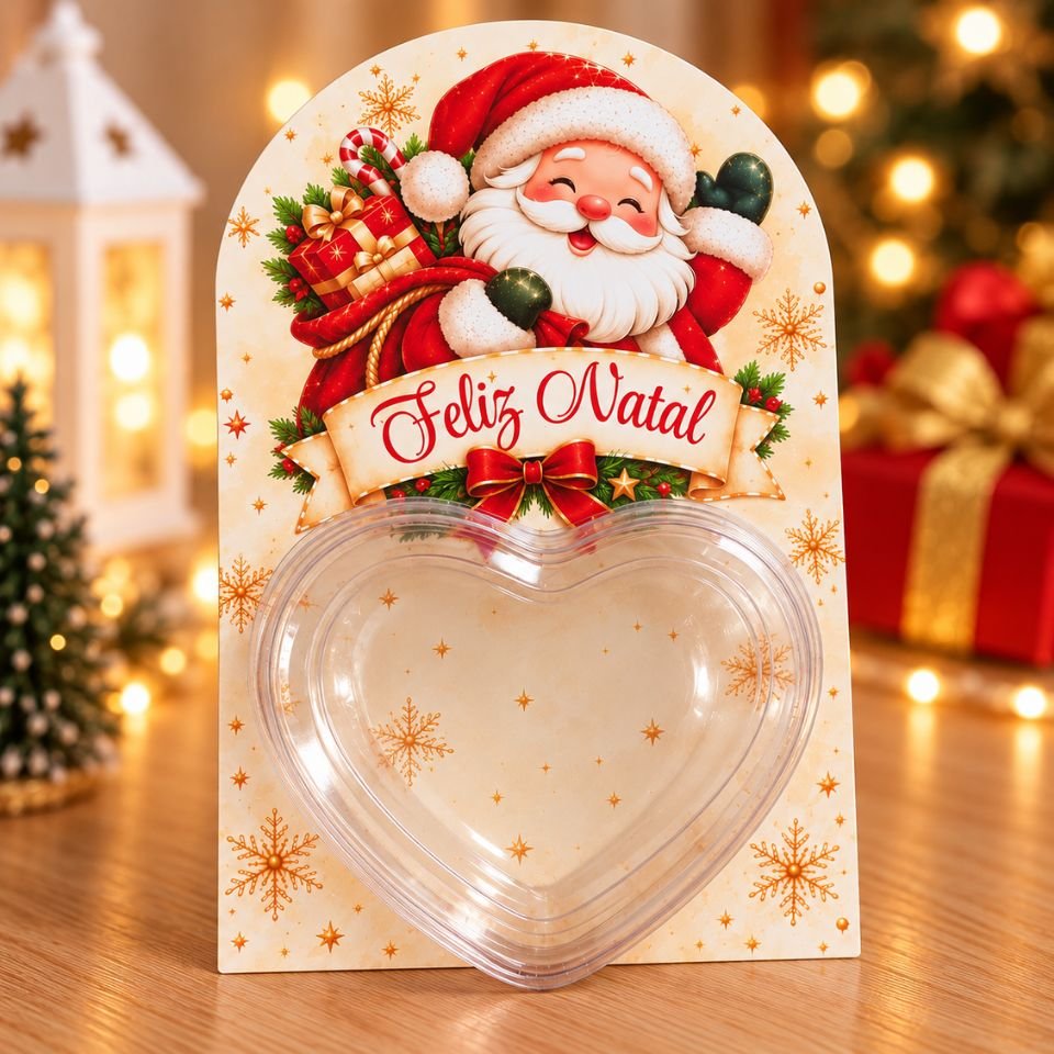 10 Cartões Gigante Sem Coração de Acetato Natal - Pegue e Monte - Imagem 2