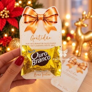 20 Cartões para Bombom Ouro Branco ou Sonho de Valsa- Natal