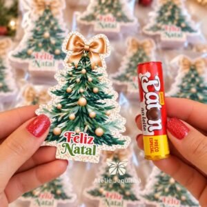 20 Cartões Árvore porta Baton ou Bis Feliz Natal